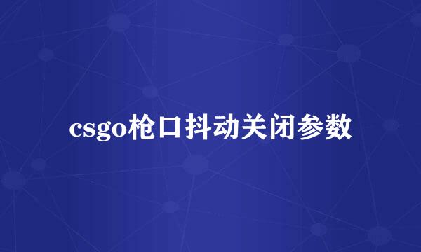 csgo枪口抖动关闭参数