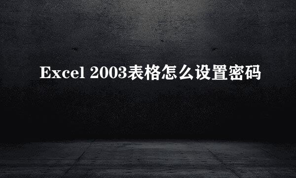 Excel 2003表格怎么设置密码