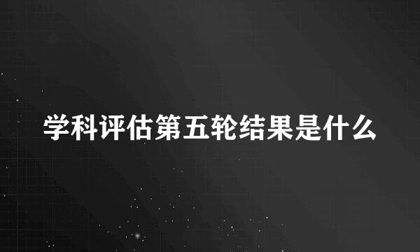 学科评估第五轮结果是什么