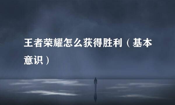 王者荣耀怎么获得胜利（基本意识）