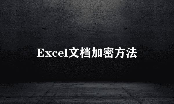 Excel文档加密方法