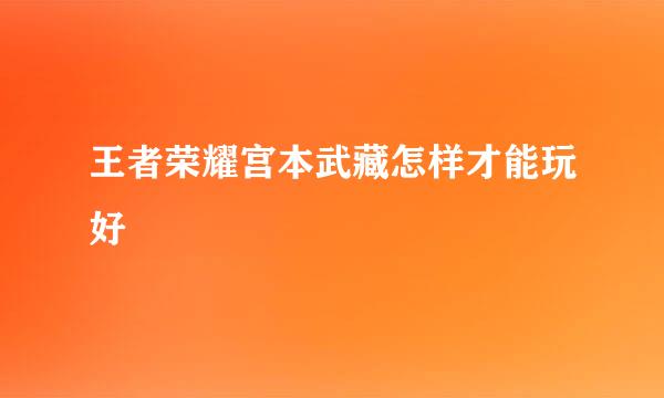 王者荣耀宫本武藏怎样才能玩好