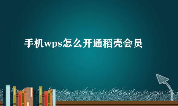 手机wps怎么开通稻壳会员