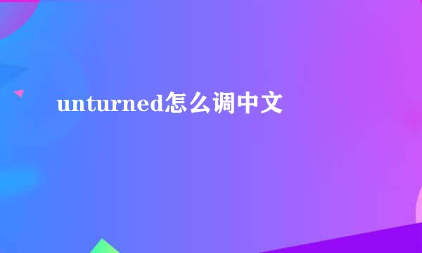 unturned怎么调中文