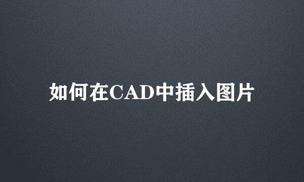 如何在CAD中插入图片