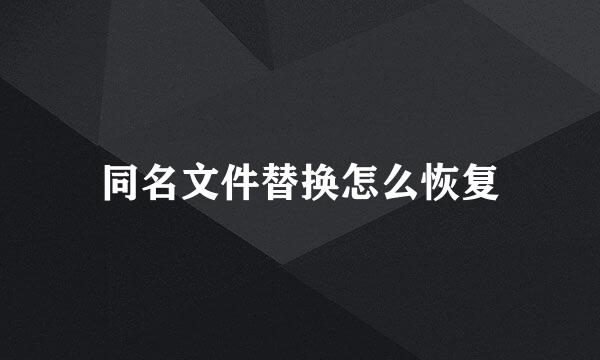 同名文件替换怎么恢复