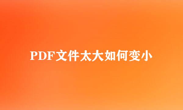 PDF文件太大如何变小