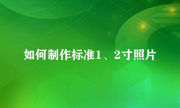如何制作标准1、2寸照片