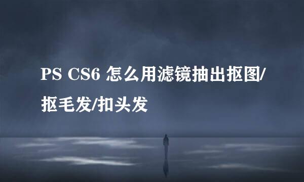 PS CS6 怎么用滤镜抽出抠图/抠毛发/扣头发