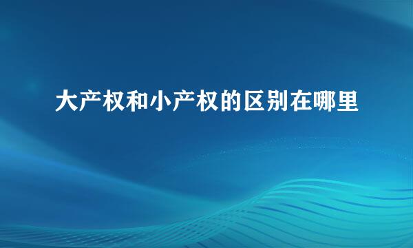 大产权和小产权的区别在哪里