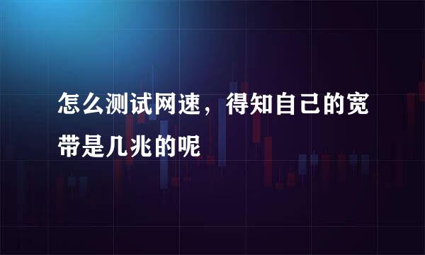 怎么测试网速，得知自己的宽带是几兆的呢