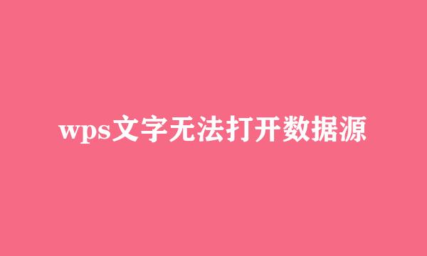 wps文字无法打开数据源