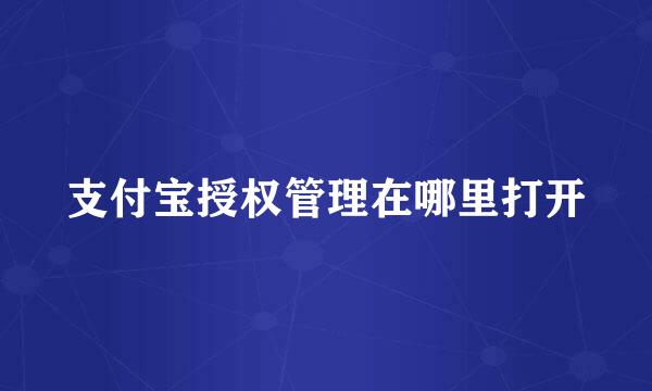 支付宝授权管理在哪里打开