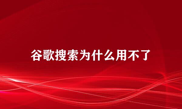 谷歌搜索为什么用不了