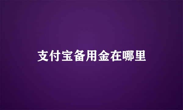 支付宝备用金在哪里