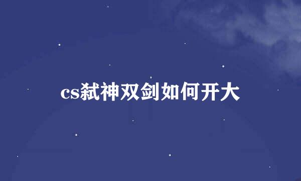 cs弑神双剑如何开大