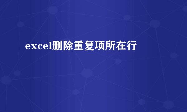 excel删除重复项所在行