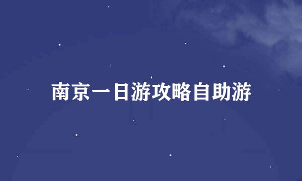 南京一日游攻略自助游