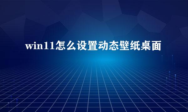 win11怎么设置动态壁纸桌面