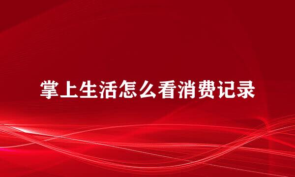 掌上生活怎么看消费记录