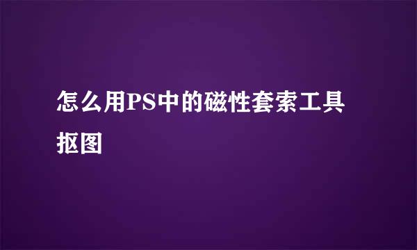 怎么用PS中的磁性套索工具抠图