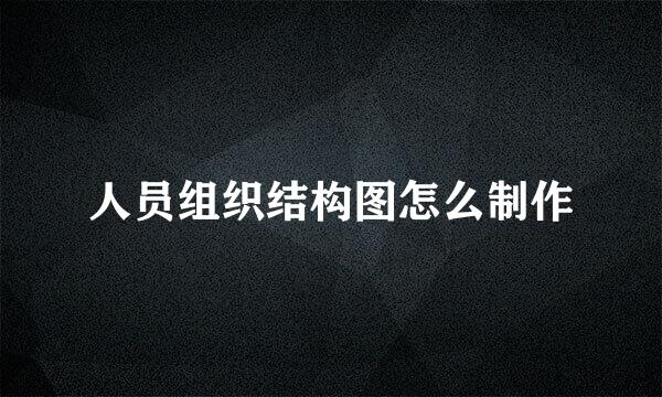人员组织结构图怎么制作