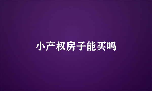 小产权房子能买吗