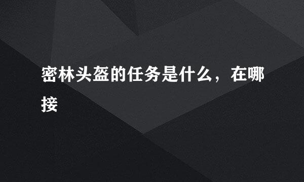 密林头盔的任务是什么，在哪接