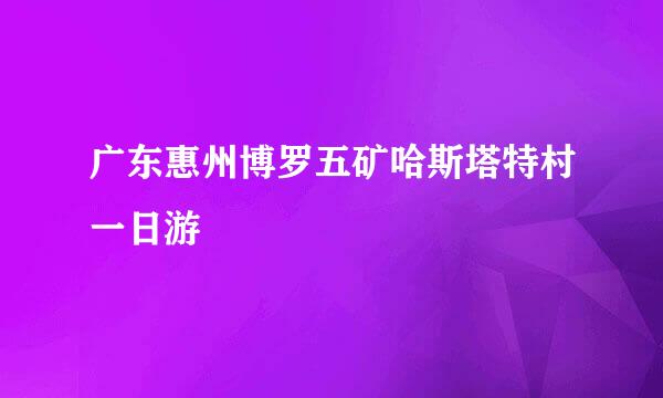 广东惠州博罗五矿哈斯塔特村一日游