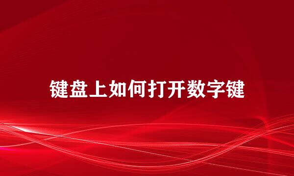 键盘上如何打开数字键