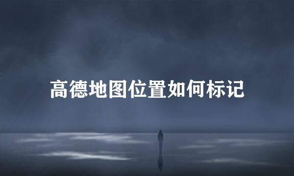 高德地图位置如何标记