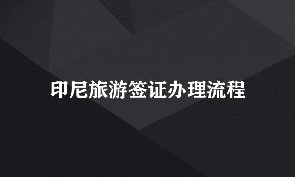 印尼旅游签证办理流程