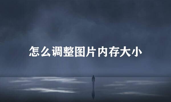 怎么调整图片内存大小