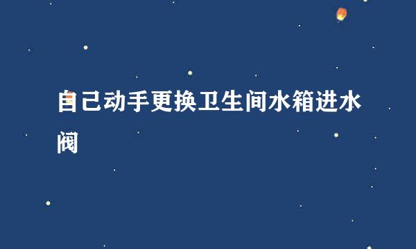 自己动手更换卫生间水箱进水阀