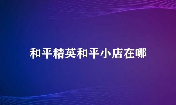 和平精英和平小店在哪