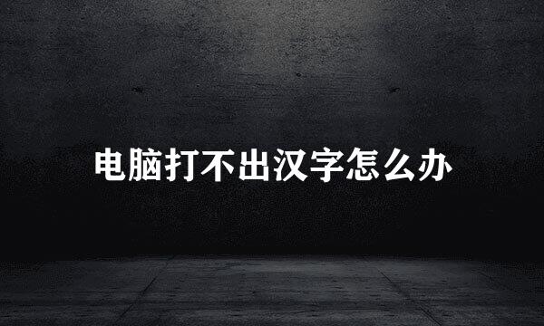 电脑打不出汉字怎么办