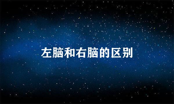 左脑和右脑的区别