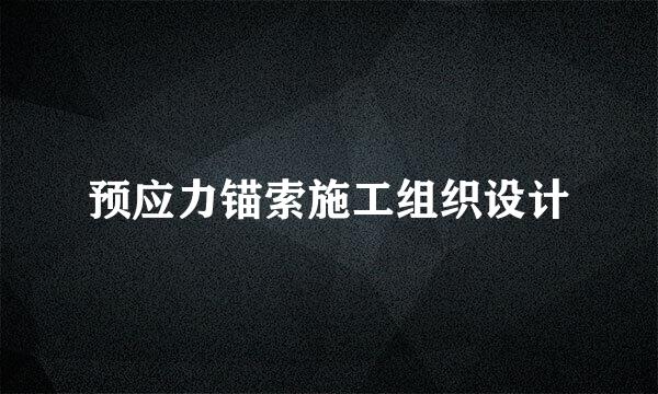 预应力锚索施工组织设计