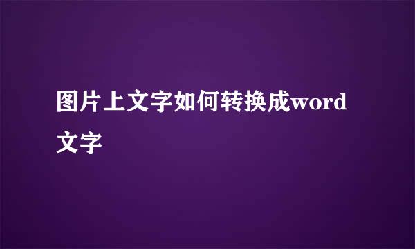 图片上文字如何转换成word文字