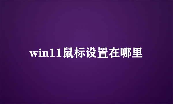 win11鼠标设置在哪里