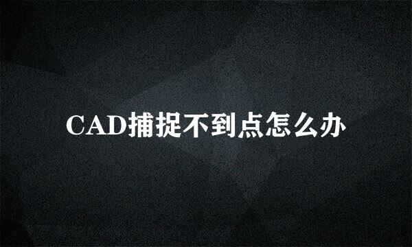 CAD捕捉不到点怎么办