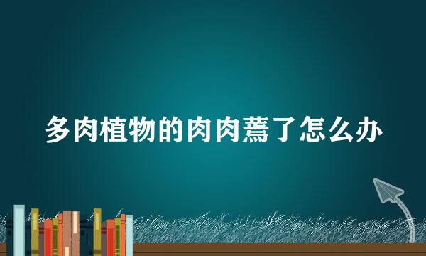 多肉植物的肉肉蔫了怎么办
