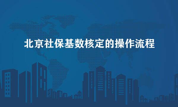 北京社保基数核定的操作流程