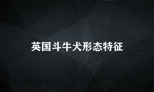 英国斗牛犬形态特征