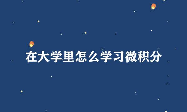 在大学里怎么学习微积分