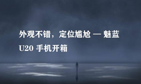外观不错，定位尴尬 — 魅蓝 U20 手机开箱