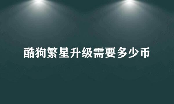 酷狗繁星升级需要多少币