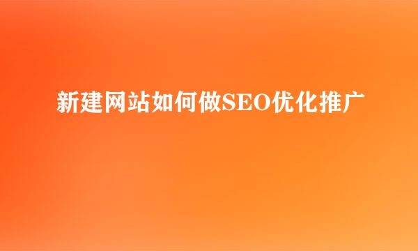 新建网站如何做SEO优化推广