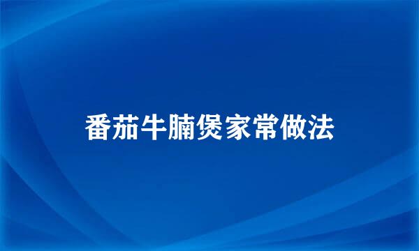 番茄牛腩煲家常做法