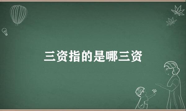 三资指的是哪三资